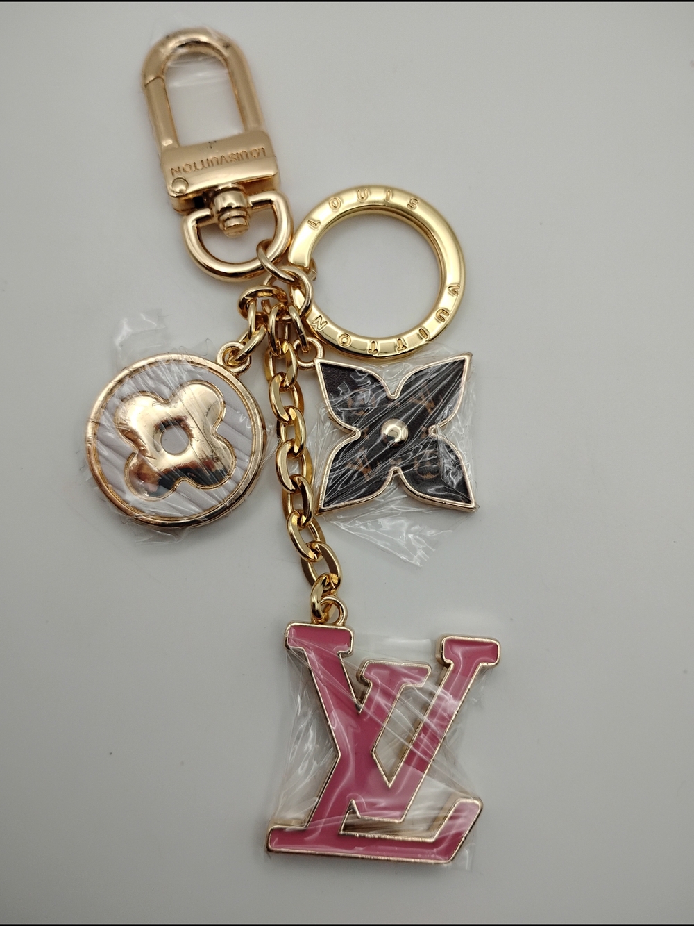 Louis Vuitton Pink and Gold Monogram Key Charm - Picture 8 of 10